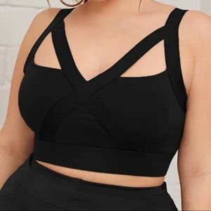 Crisscross Black Sports Bra